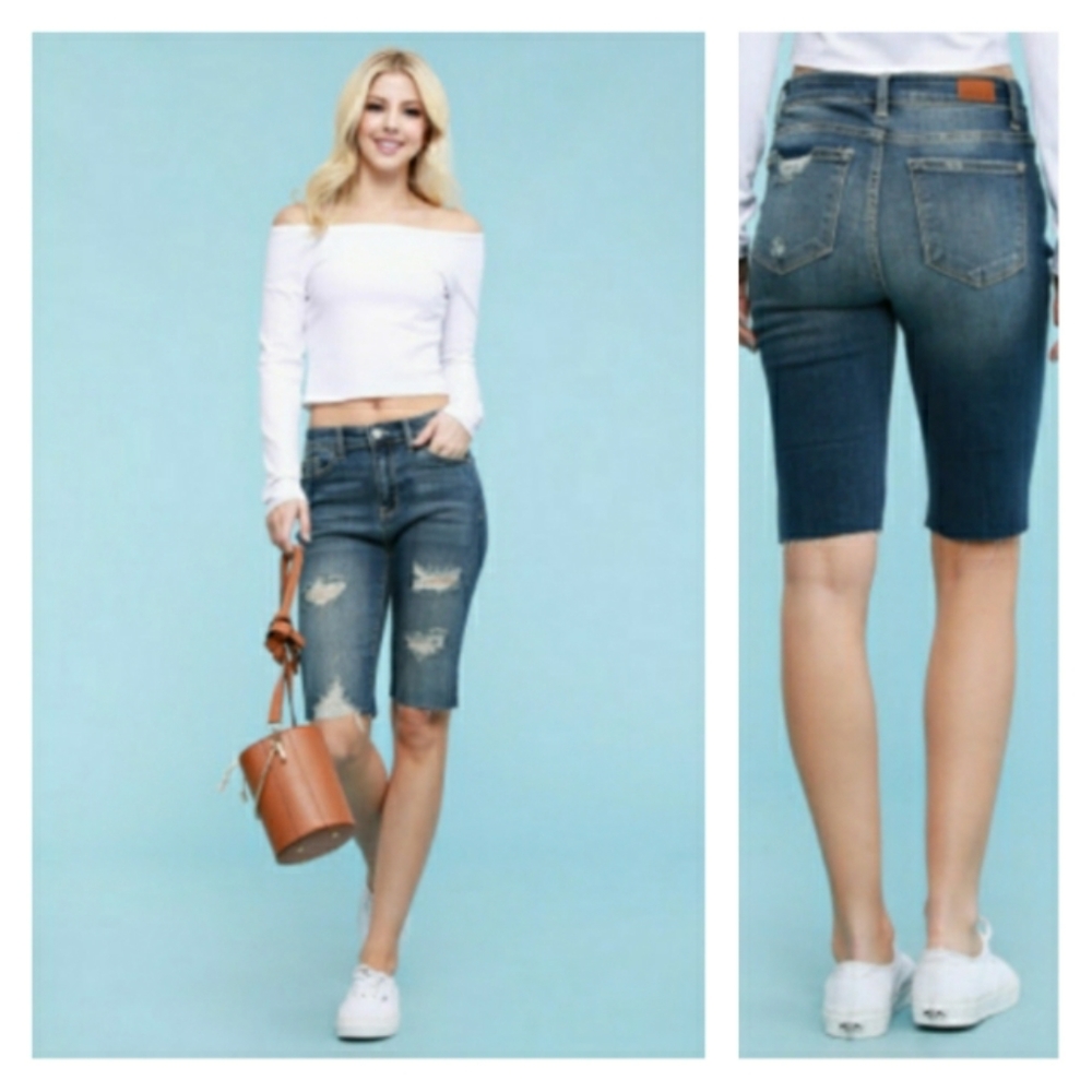 ♥️S M L XL♥️Destroy Cut Off Bermuda Shorts